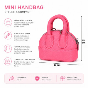 Kids Fashion Quilted Mini Handbag – Sweet Pink (15cm)