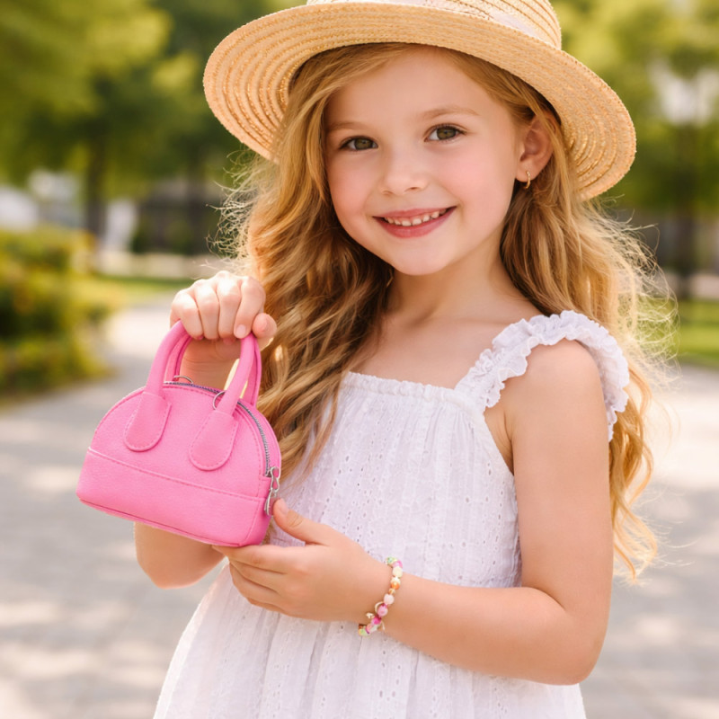 Kids Fashion Quilted Mini Handbag – Sweet Pink (15cm)