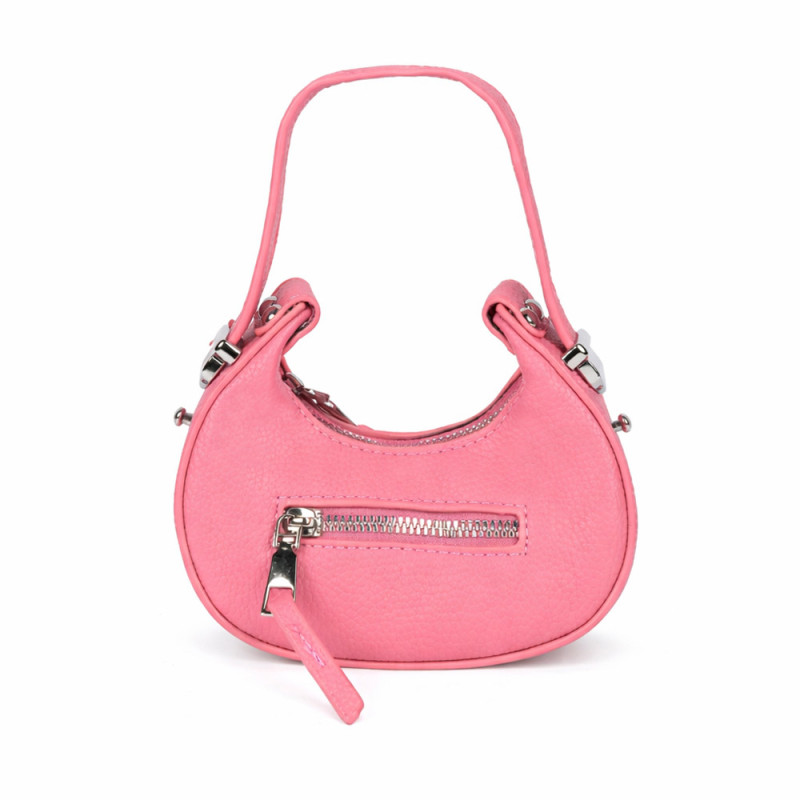 Ladies Quilted Mini Fashion Handbag – Elegant Pink (15cm)