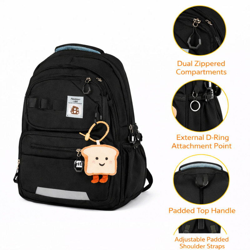 Urban Nomad Versatile Commuter Backpack – Classic Black (44cm)