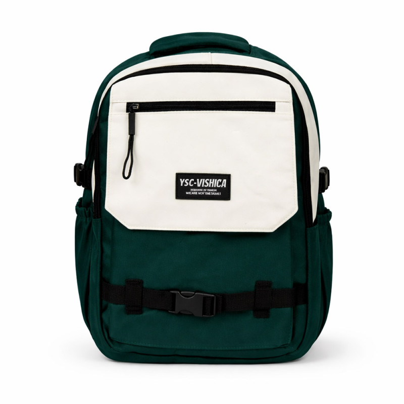 Pro Explorer Outdoor Travel & Camping Backpack – Forest Green & Ivory (42cm)