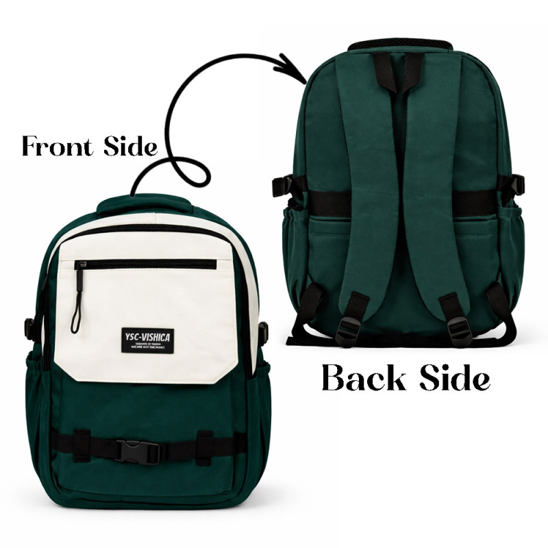 Pro Explorer Outdoor Travel & Camping Backpack – Forest Green & Ivory (42cm)