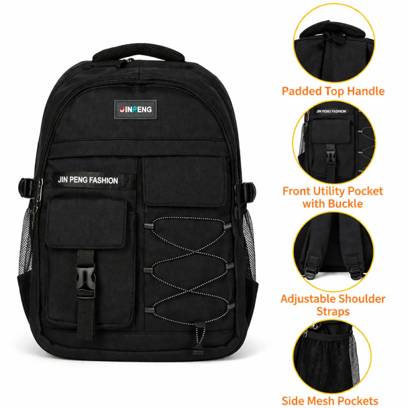 Urban Nomad Versatile Commuter Backpack – Classic Black (44cm)