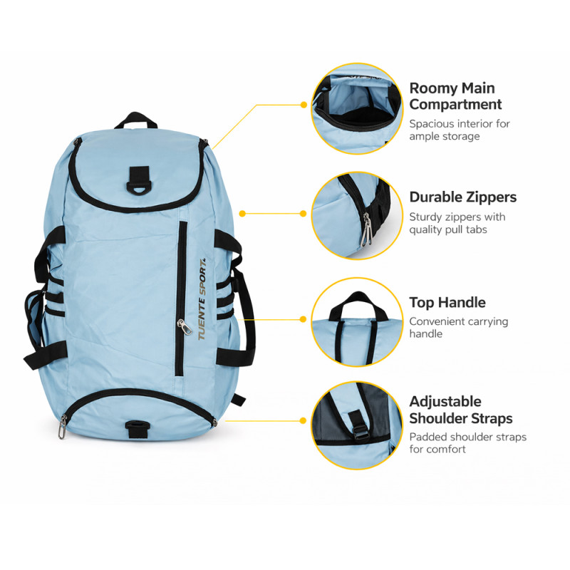 Pro-Series High-Capacity Sports Duffel Bag – Light Blue (62cm)