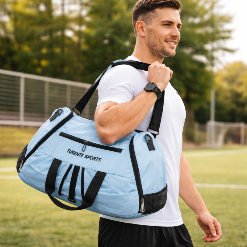 Pro-Series High-Capacity Sports Duffel Bag – Light Blue (62cm)