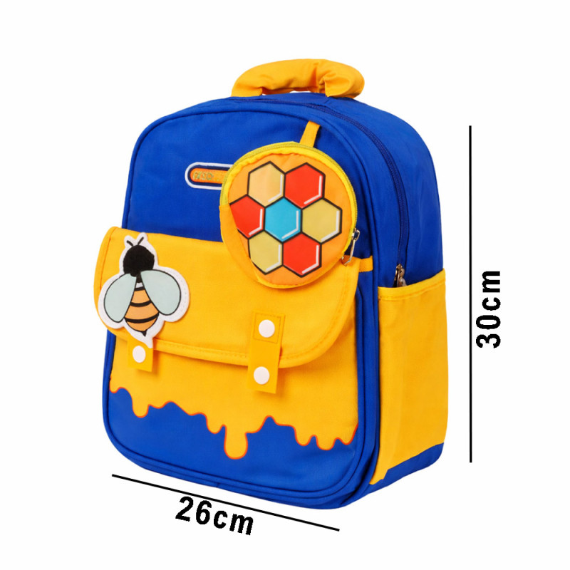 Kids Stylish Urban Explorer Backpack – Blue &amp; Mustard (30cm)