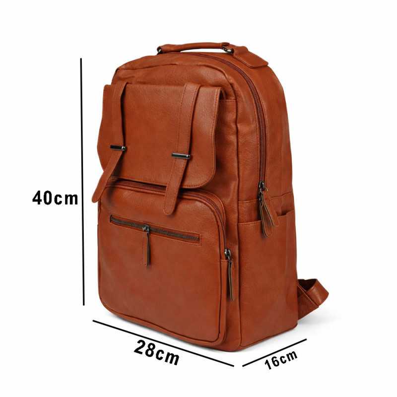 Urban Trend Scratch-Resistant Laptop Backpack – Heritage Brown (40cm)