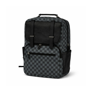 Executive Series Checkerboard Travel Backpack 40cm – Grey & Black