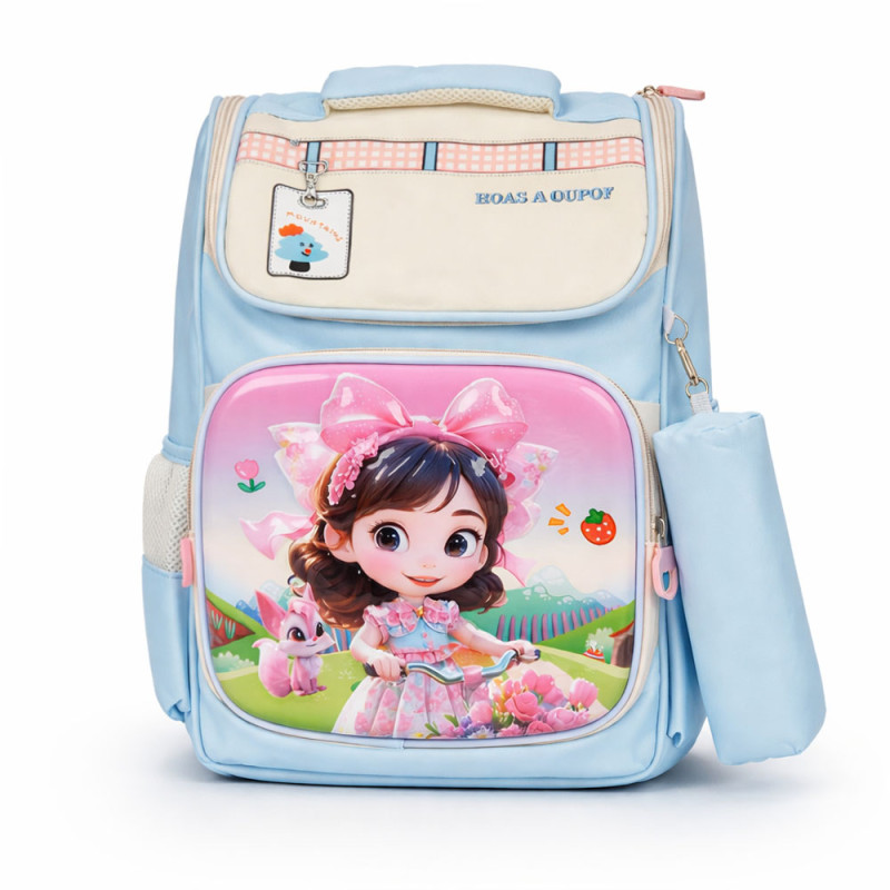 Kids Ergonomic Weight Reduction School Bag – Aqua Blue (38cm)