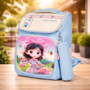 Kids Ergonomic Weight Reduction School Bag – Aqua Blue (38cm)