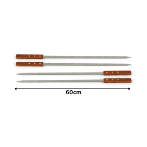 Professional 60cm Stainless Steel Barbecue Skewers – Heavy-Duty Silver Grilling sets