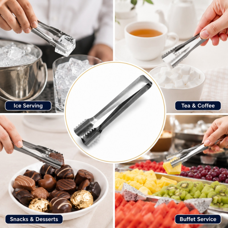 Stainless Steel Ice Tongs - 16cm
