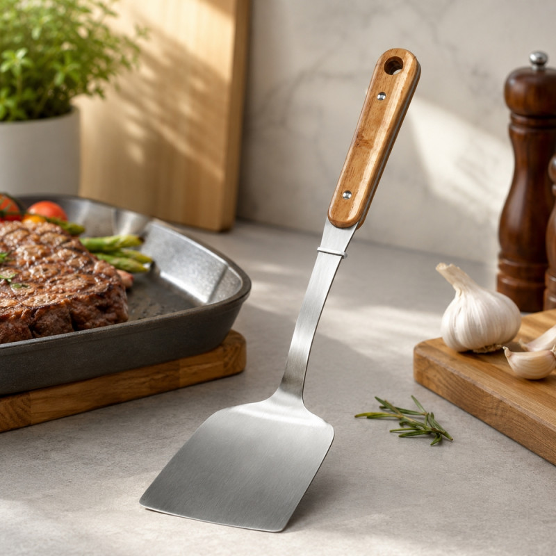 Ideal Level Kitchen Spatula Designed for Everyday Cooking &amp; Kitchen Excellence – Brown (H-40, W-9.5 CM)