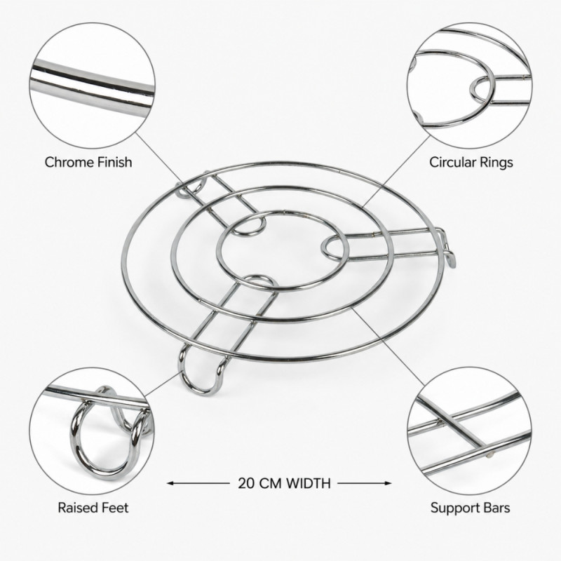 Graceful Flow Steamer Rack Designed for Everyday Cooking & Kitchen Excellence – Silver (w-20cm)