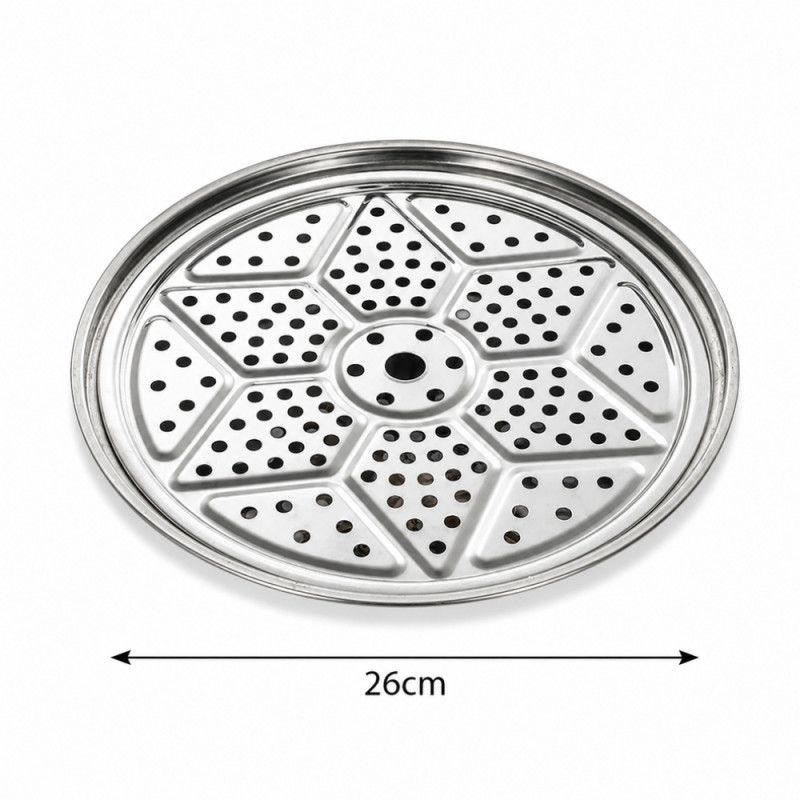Elegant Joy Steamer Basket Designed for Everyday Cooking &amp; Kitchen Excellence – Silver (w-26cm)