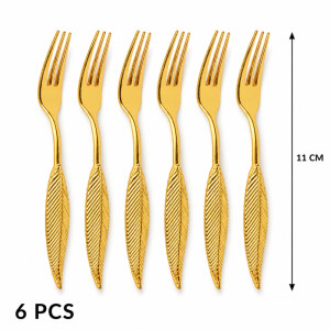Sleek Class Dinner Fork Set Designed for Everyday Cooking &amp; Kitchen Excellence – Golden (6 PCS)