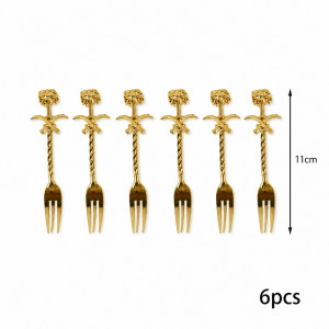Bold Tier Fork Set Designed for Everyday Cooking & Kitchen Excellence – Golden (6 PCS)
