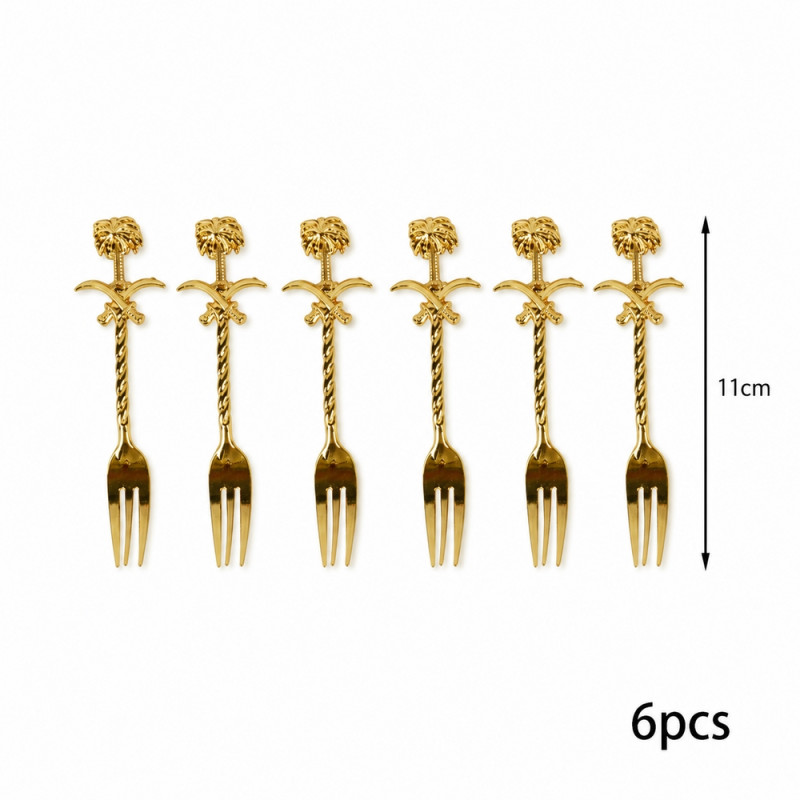Bold Tier Fork Set Designed for Everyday Cooking & Kitchen Excellence – Golden (6 PCS)