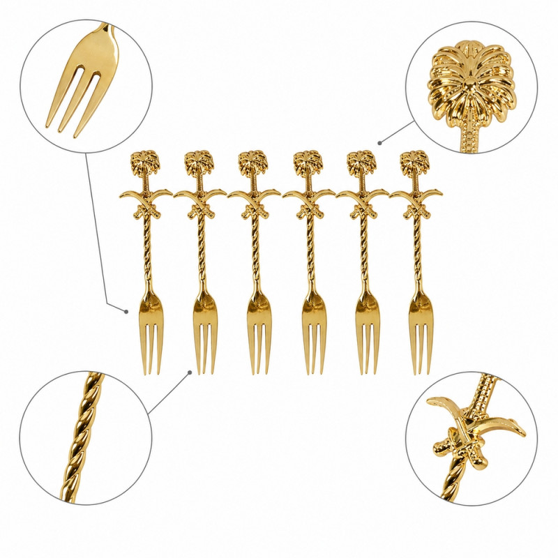 Bold Tier Fork Set Designed for Everyday Cooking & Kitchen Excellence – Golden (6 PCS)
