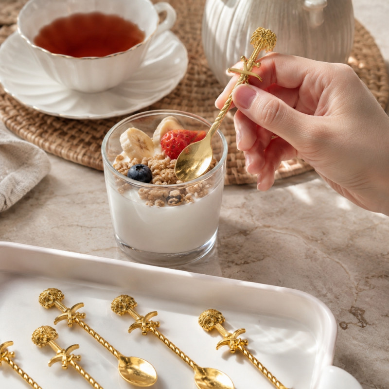 Bright Touch Fork Set Designed for Everyday Cooking & Kitchen Excellence – Golden (6 PCS)