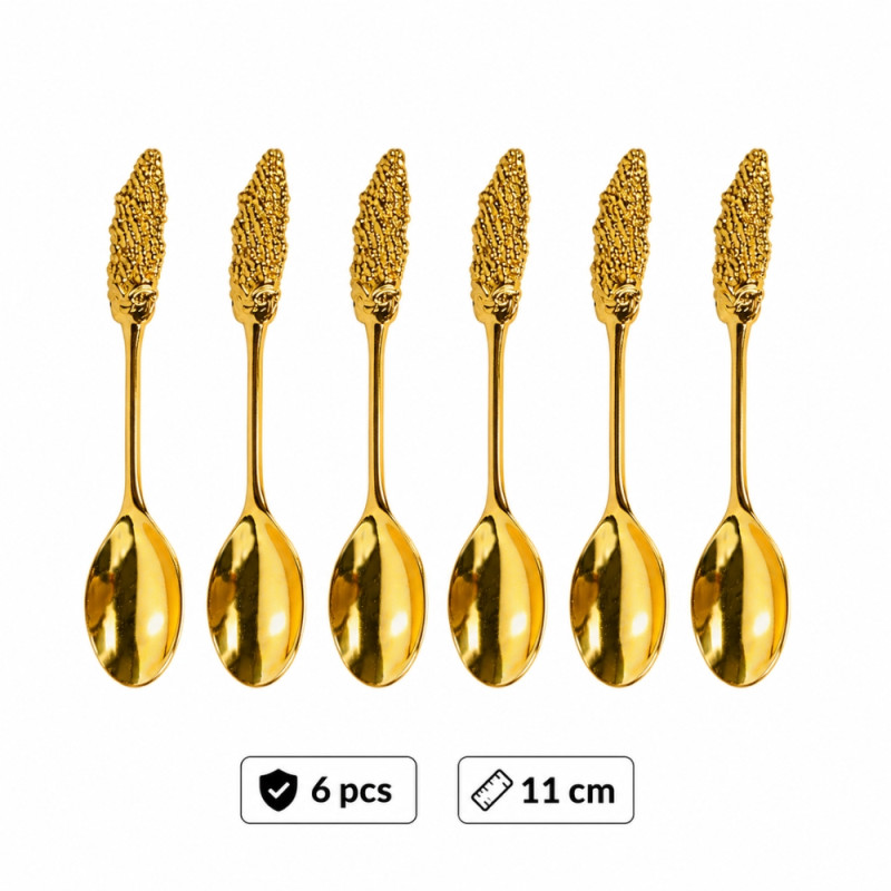 Soft Design Spoon Set Designed for Everyday Cooking &amp; Kitchen Excellence – Golden (6 PCS)