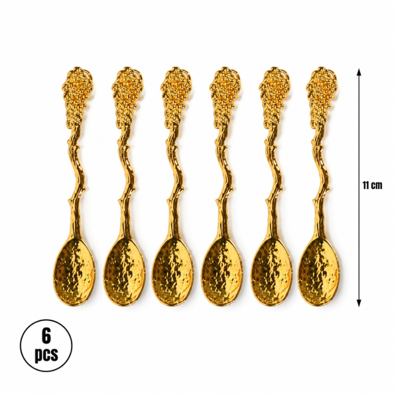Soft Form Spoon Set Designed for Everyday Cooking &amp; Kitchen Excellence – Golden (6 PCS)