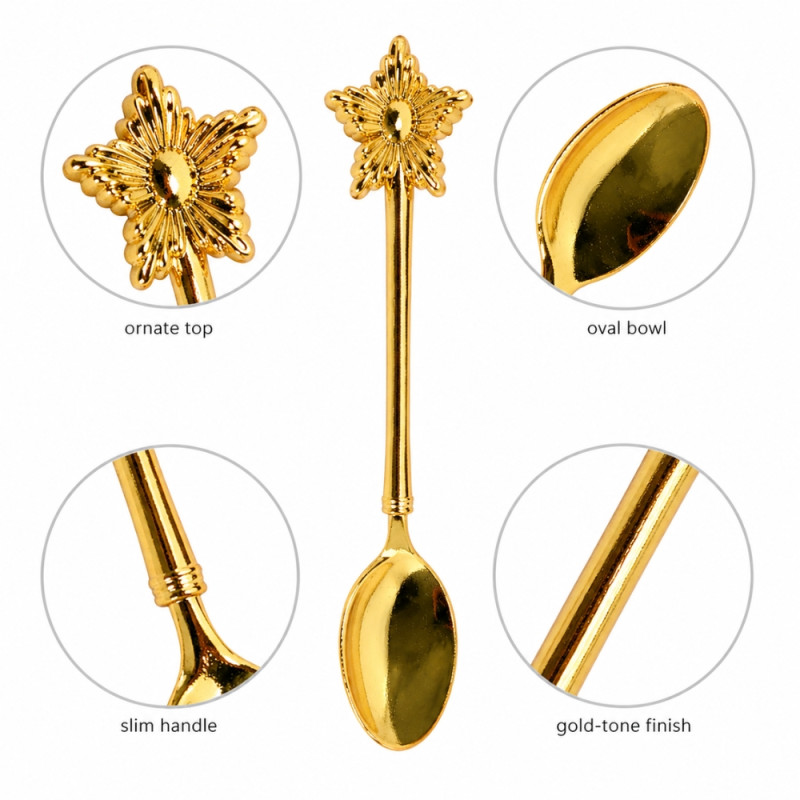 Deep Craft Spoon Set Designed for Everyday Cooking & Kitchen Excellence – Golden (6 PCS)