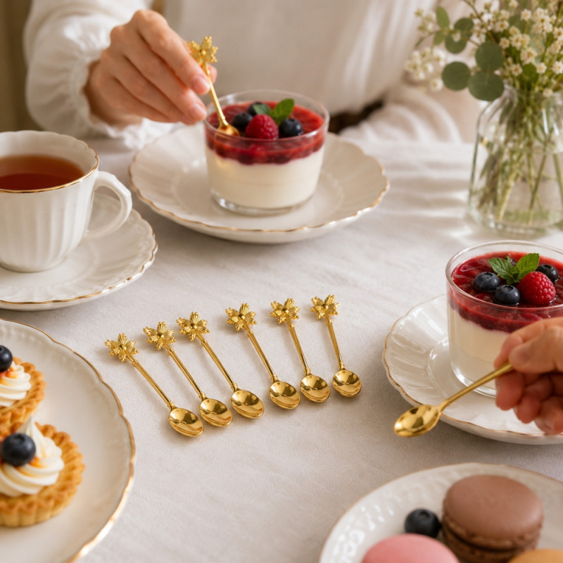 Deep Craft Spoon Set Designed for Everyday Cooking & Kitchen Excellence – Golden (6 PCS)