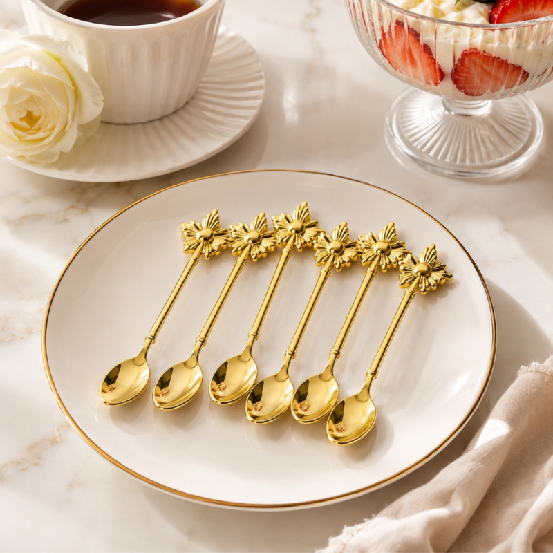 Deep Craft Spoon Set Designed for Everyday Cooking & Kitchen Excellence – Golden (6 PCS)