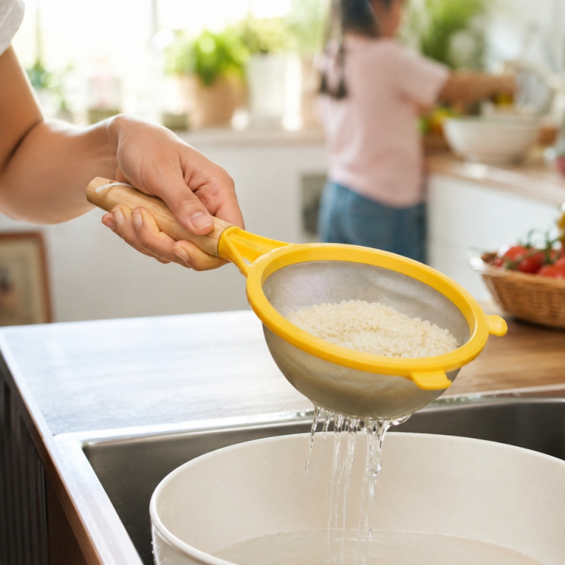 Modern Lock Kitchen Strainer Designed for Everyday Cooking &amp; Kitchen Excellence – Wooden (H-30cm)