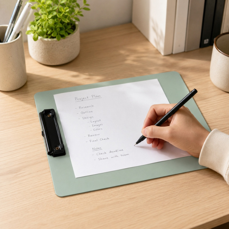 Deluxe Comfort Writing Clipboard Designed for Creative Expression & Office Use – Light Green (H-31.5, W-22.5 CM)