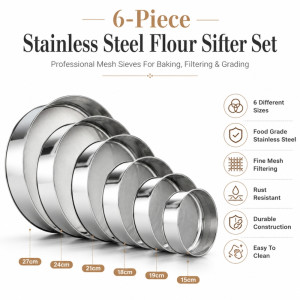 Quality ROUND STRAINER – Silver Premium Quality (6 Pcs)
