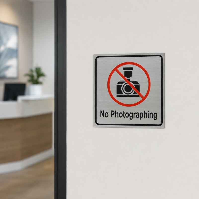 Clear Touch Warning Sign Designed for Everyday Convenience – Silver (H-14.5, W-14.5 CM)
