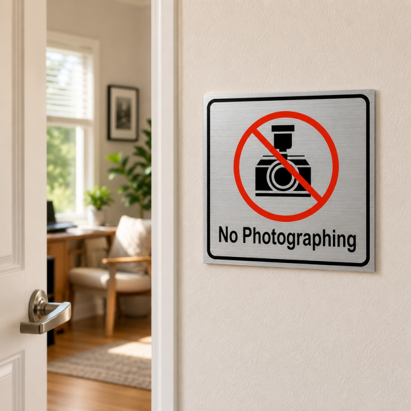 Clear Touch Warning Sign Designed for Everyday Convenience – Silver (H-14.5, W-14.5 CM)