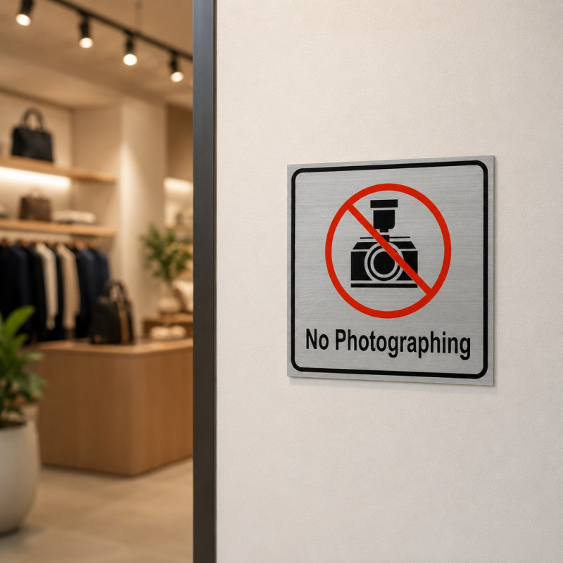 Clear Touch Warning Sign Designed for Everyday Convenience – Silver (H-14.5, W-14.5 CM)