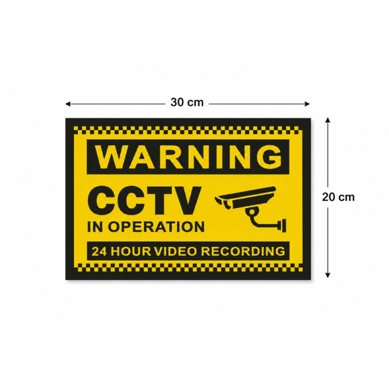 Sturdy Finish Security Camera Warning Sign Designed for Everyday Convenience – Yellow (H-20, W-30 CM)