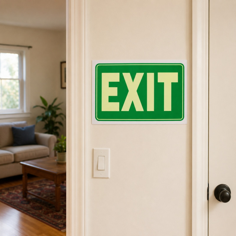Bright Tier Emergency Exit Sign Designed for Everyday Convenience – Green (H-20, W-30 CM)
