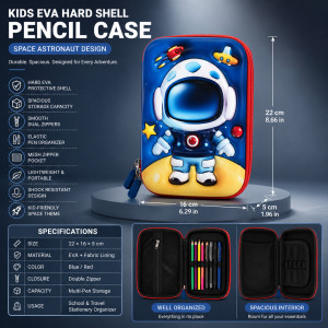 Fresh Pro Pencil Box Designed for Creative Expression &amp; Office Use – Blue (H-22, W-16, L-5 CM)