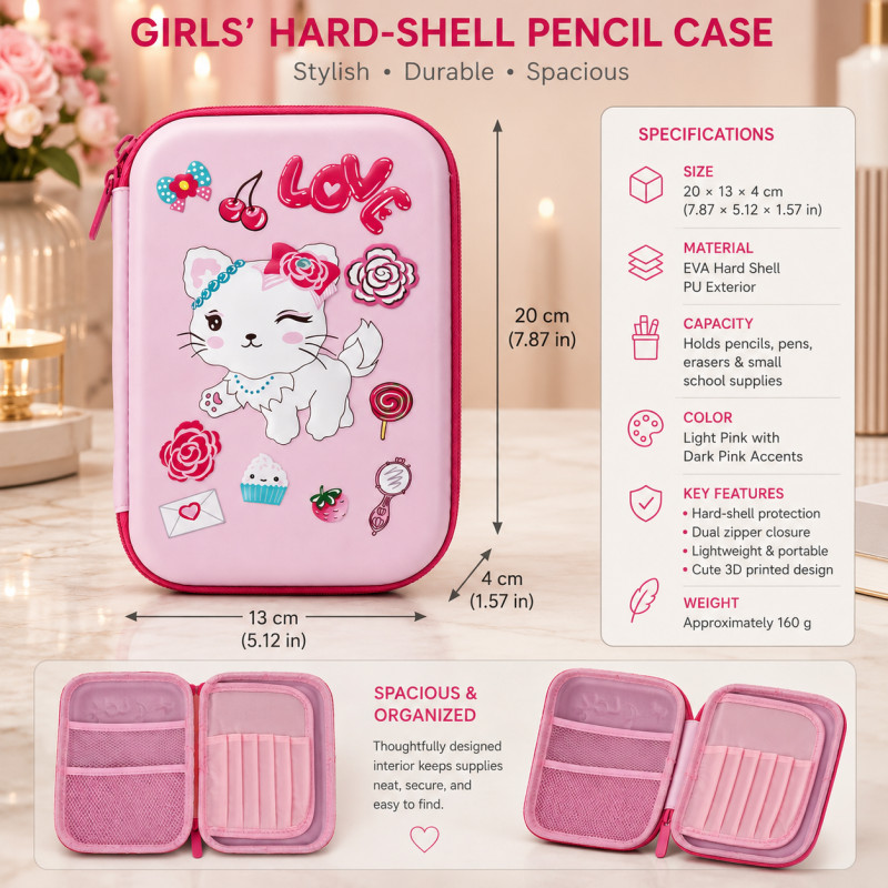 Girls' Hard Shell Pencil Case