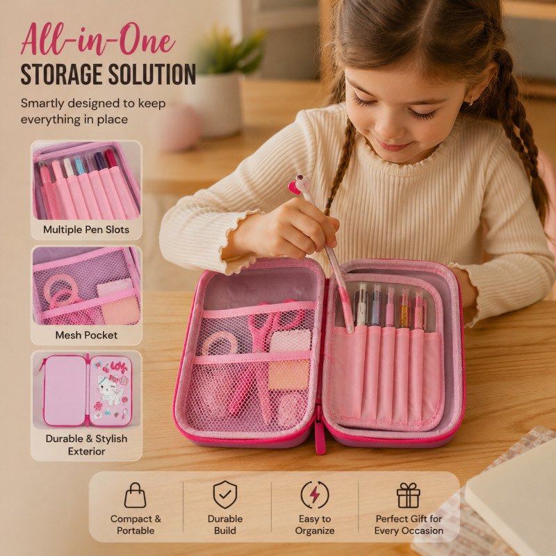 Girls' Hard Shell Pencil Case