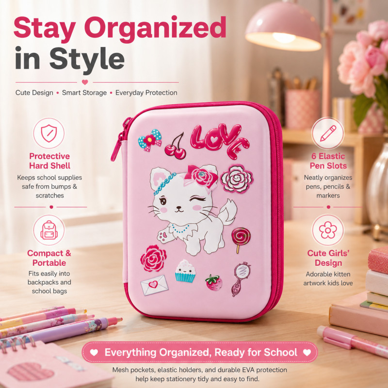 Girls' Hard Shell Pencil Case
