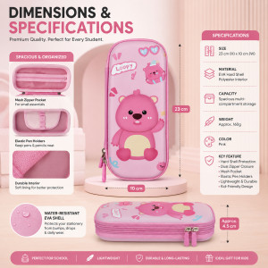 Quality Choice Pencil Box Designed for Creative Expression &amp; Office Use – Pink (H-23, W-10 CM)