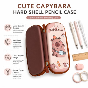 Stylish pencil case – Brown Premium Quality (23x16x5cm) Stylish pencil case – Brown Premium Quality (23x16x5cm)