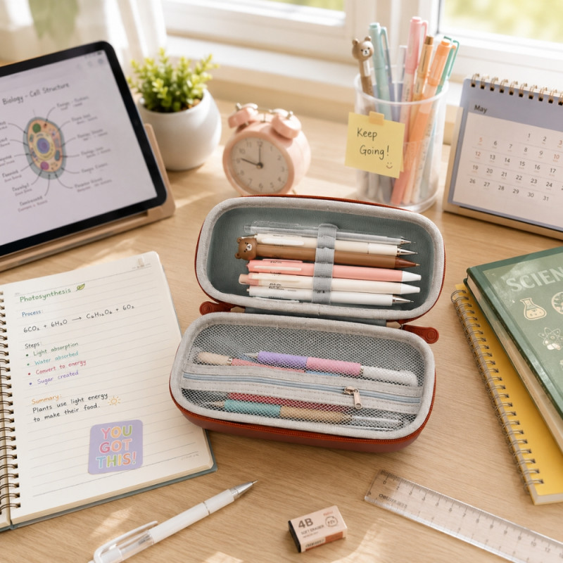 Stylish pencil case – Brown Premium Quality (23x16x5cm)