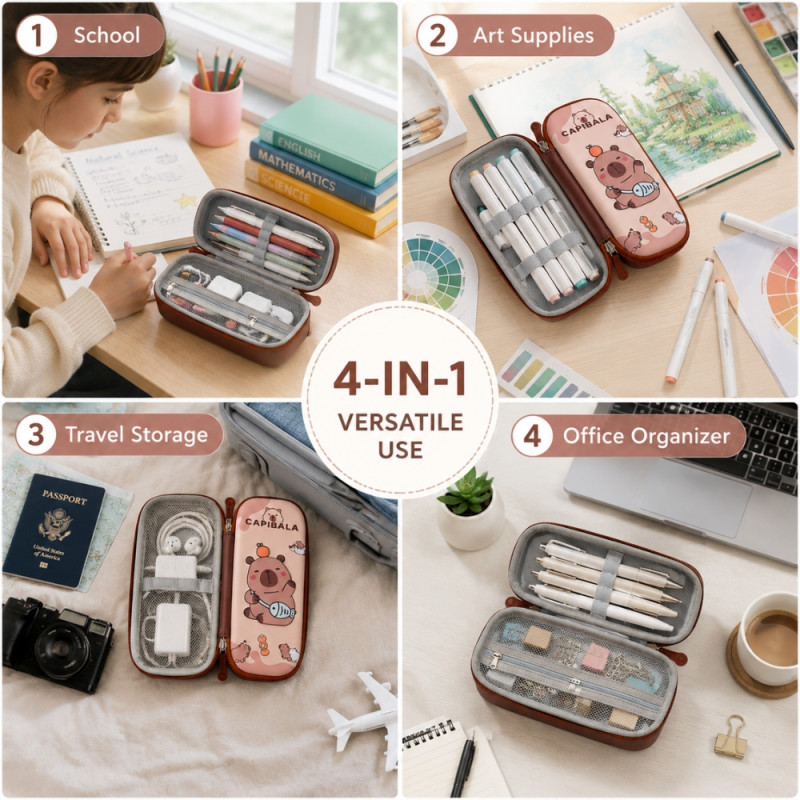 Stylish pencil case – Brown Premium Quality (23x16x5cm)