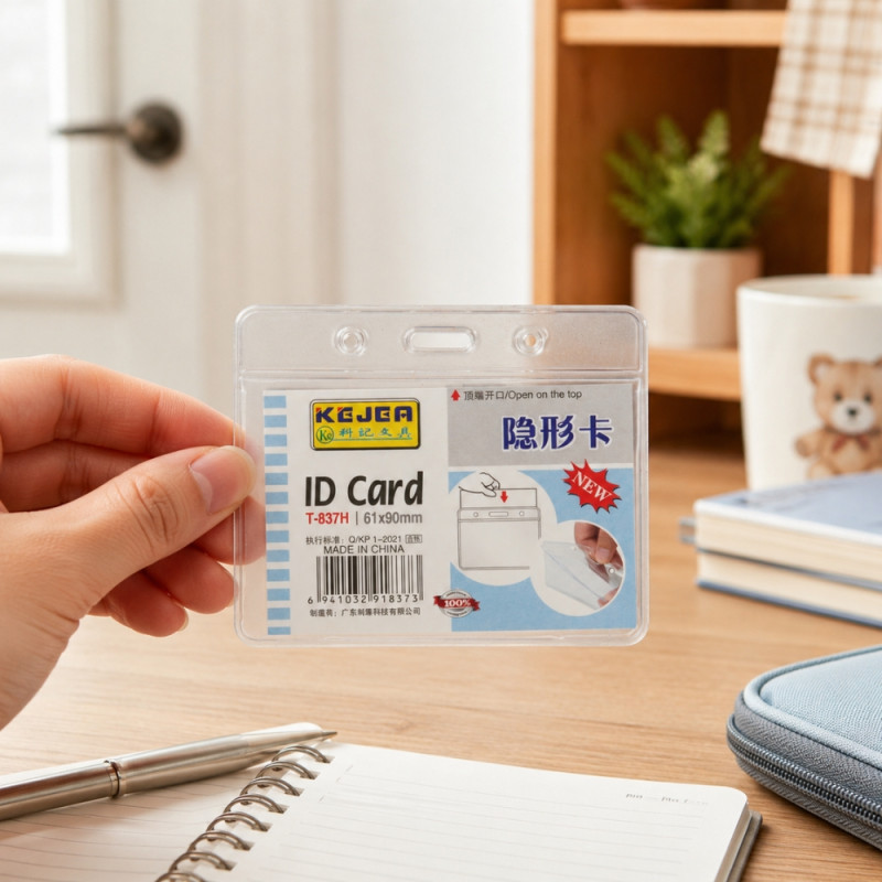 Radiant Finish Id Card Holder Designed for Professional &amp; Secure Identification – Transparent (H-8.75cm w-10cm)