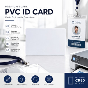 Essential Premium Blank PVC ID Cards for Professional Printing – White (10 x 5.5cm, 20pcs)