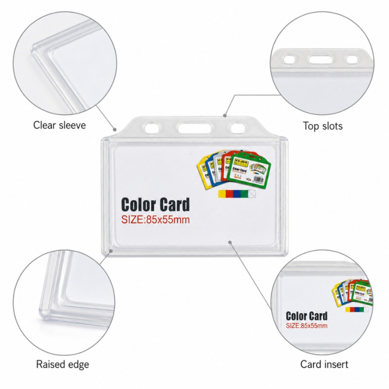 Stylish Style Id Card Holder Designed for Professional & Secure Identification – Transparent (H-7cm W-9.5cm)