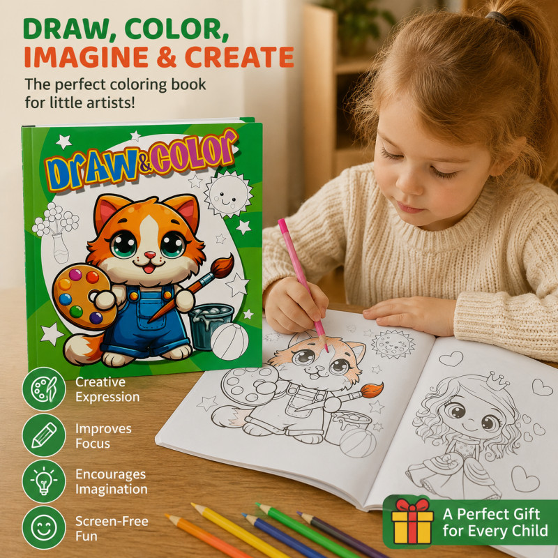 Essential Guard Colouring Book Designed for Creative Expression &amp; Office Use – Green (H-28.5, W-20.5 CM)