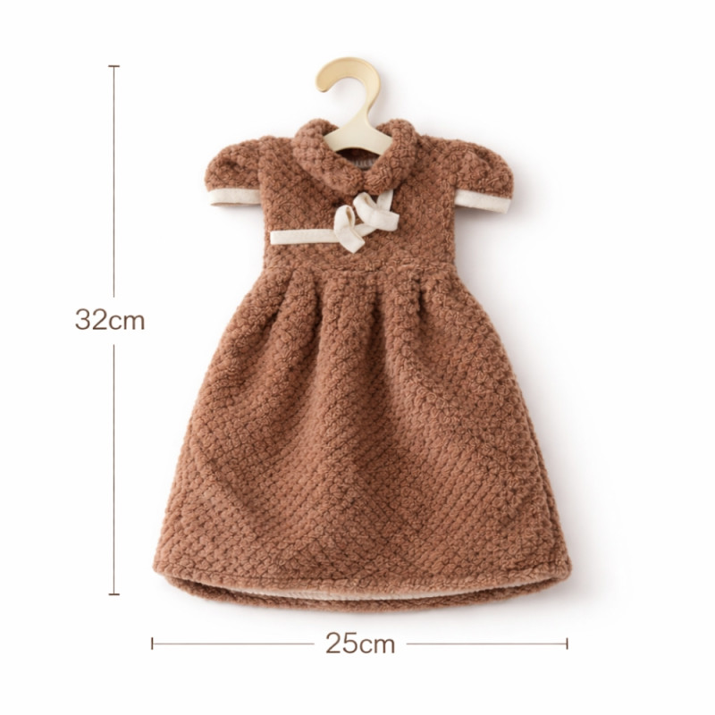 Novelty Dress-Shaped Kitchen Hand Towel – Decorative Brown Home Accessory (32x25cm)